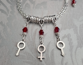 Beaded Ankle Chain MFM Elegant Hotwife Anklet with Symbol Charms