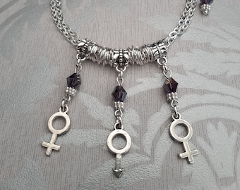 Beaded Ankle Chain: FMF Symbol Charm Anklet, Lifestyle Jewelry