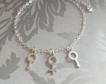 Hot Wife Fußkettchen: MFM Gender Symbol Anhänger Fußkette