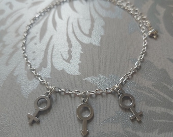 Hotwife Anklet FMF Gender Symbol Ankle Chain