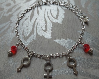 Hotwife Anklet ~ MFM Gender Symbol ~ Wife share Ankle Chain