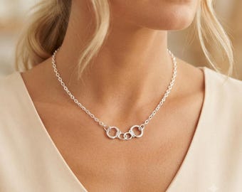 Handcuffs necklace Bound to Captivate Jewelry Kinky Gift for Her