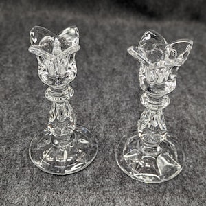 Pair of Gorham Lead Crystal "Viscount" Candle Holders