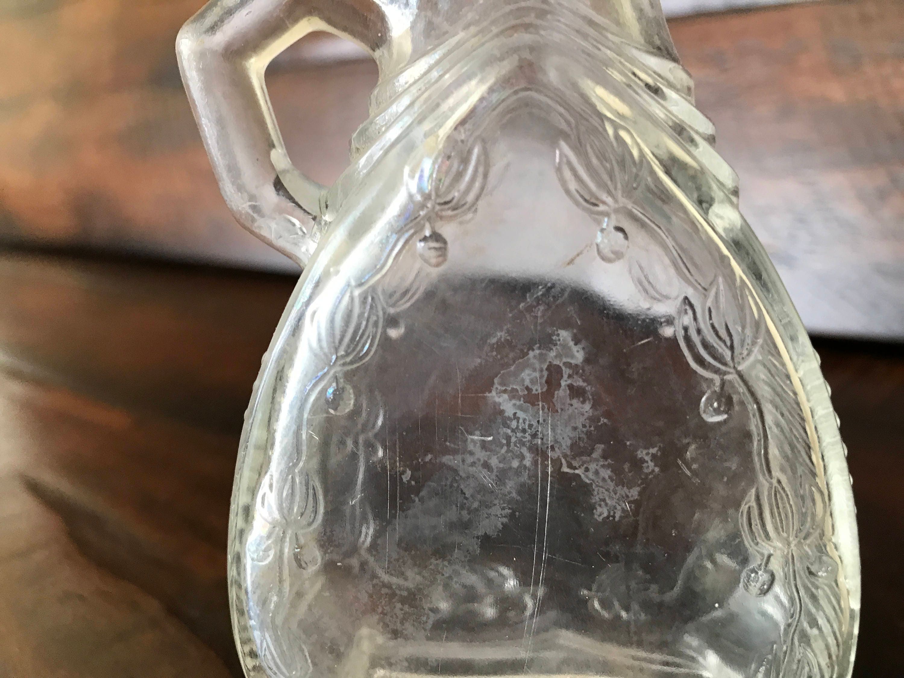 Small Decorative Vintage Syrup Decanter Bottle With Cherry Etsy