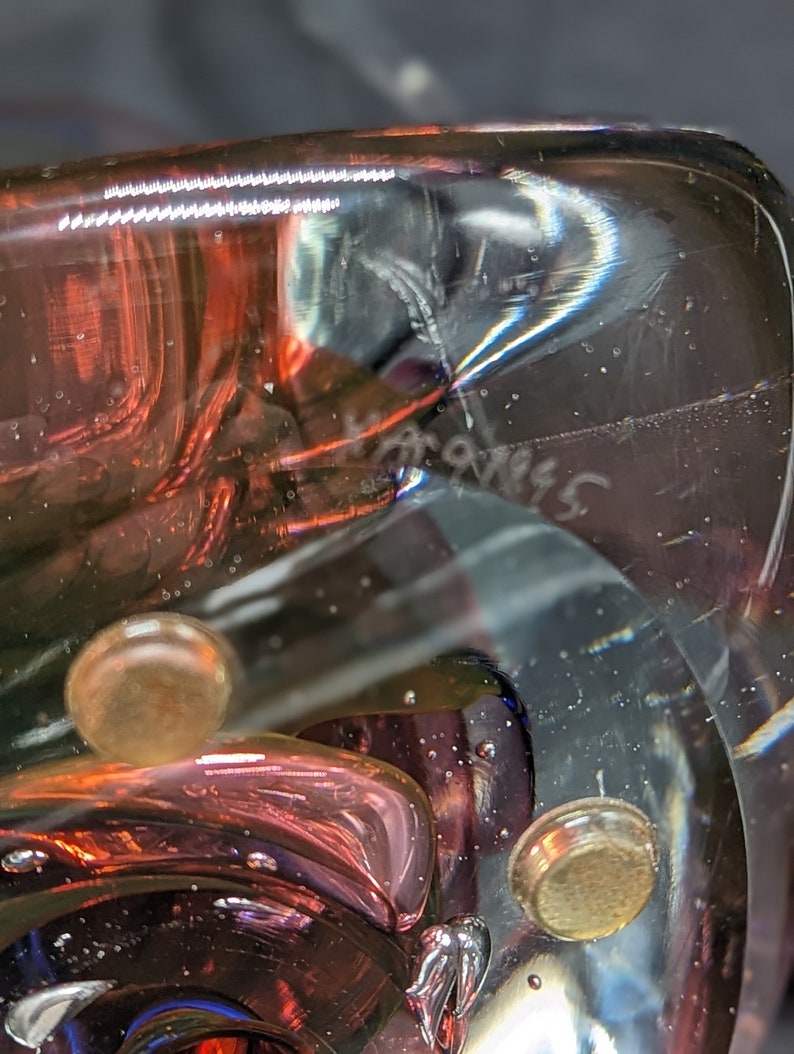 Rollin Karg Dichroic Art Glass. Sculptural, Signed and Dated 1995, Abstract. Kechi Kansas Studio