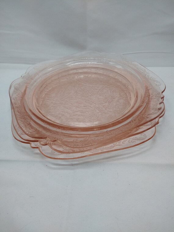 Pink Depression Glass Dinner Plate madrid Pattern Etsy