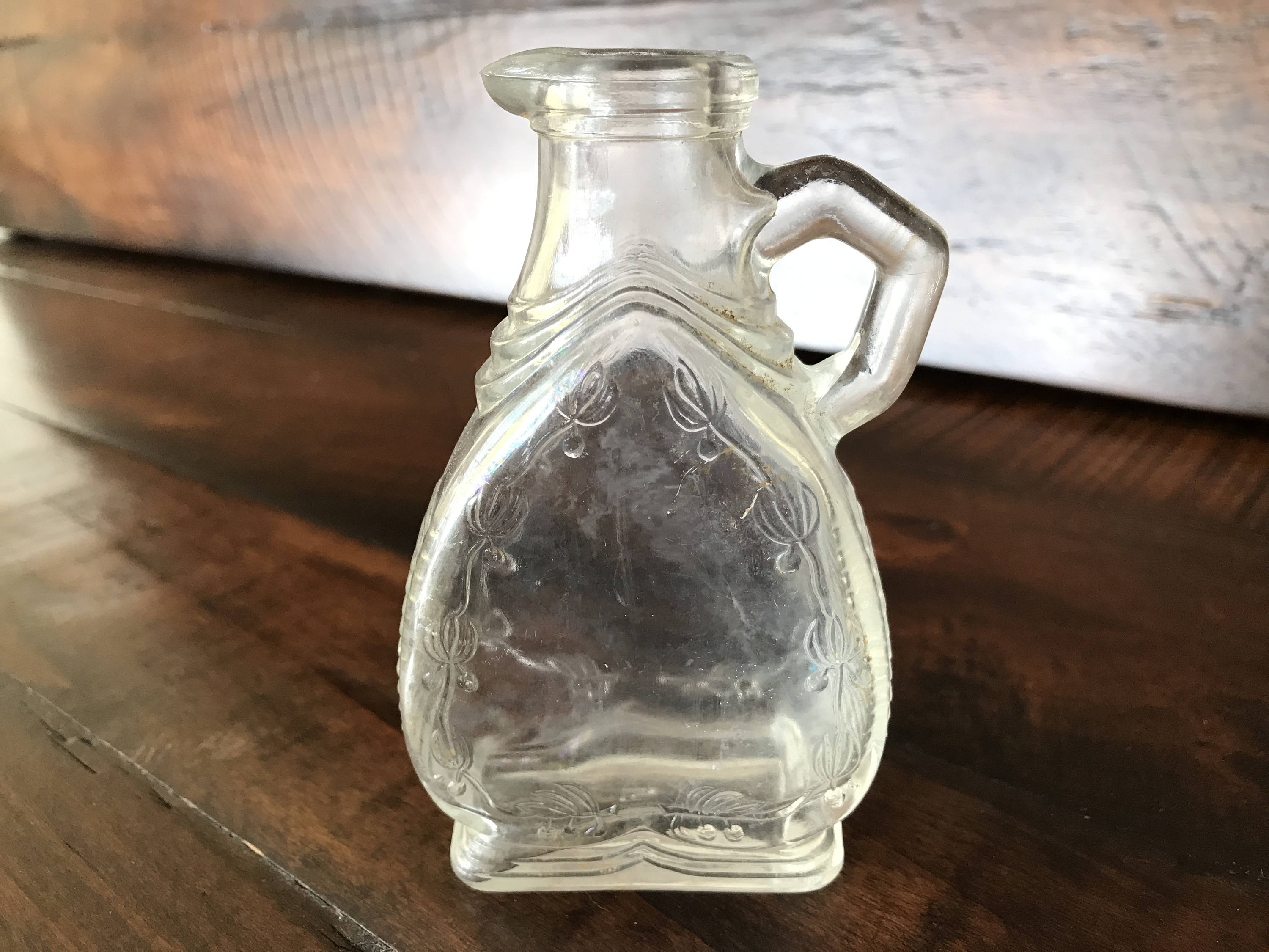Small Decorative Vintage Syrup Decanter Bottle With Cherry Etsy