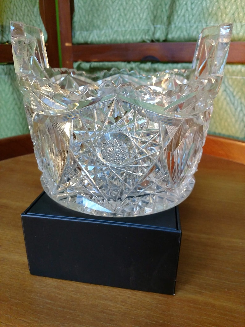 Brilliant Cut Lead Crystal Ice Bucket Etsy