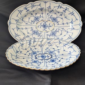 2 Antique Royal Bayreuth Tettau, Germany Strawflower Oval Serving Dishes