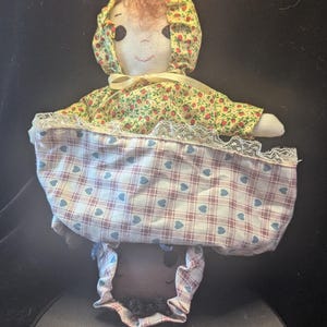 Topsy-Turvy Folk Art Doll. Black and White Rag Dolls. Handmade Cloth Fok Art . Traditional American Topsy-Turvy Doll. Reversible Doll