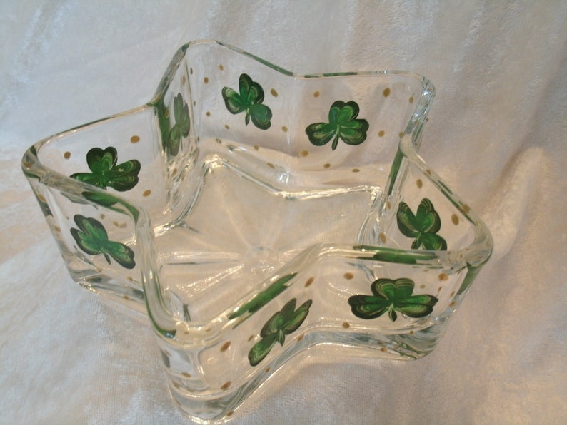 SHAMROCK CANDY DISHES Star Shaped Set of Two Etsy