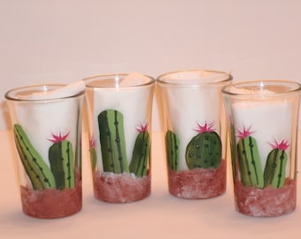 CACTUS SHOT GLASSES, set of four