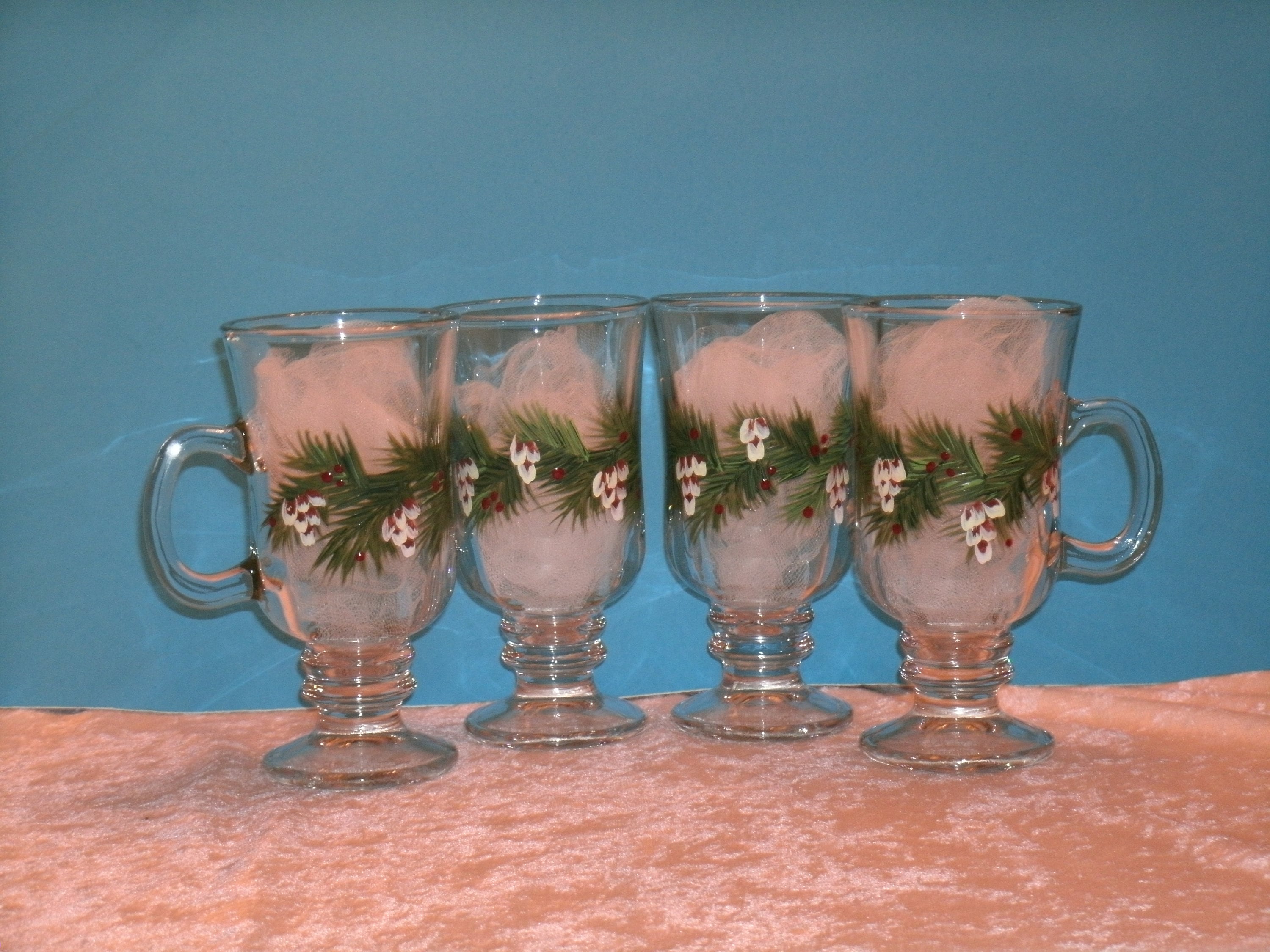 Vintage Schmid Irish Coffee Recipe Glasses Goblets - Set of 4