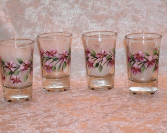 CHERRY BLOSSOM shot glasses, set of four