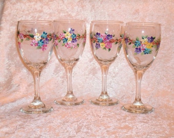 FORGET ME NOT wine glasses, set of four