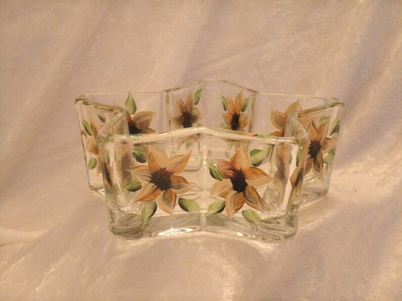 SUNFLOWER CANDY DISHES Star Shaped Set of Two Etsy
