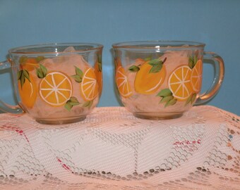 LEMON COFFEE MUGS, 16 oz. set of two