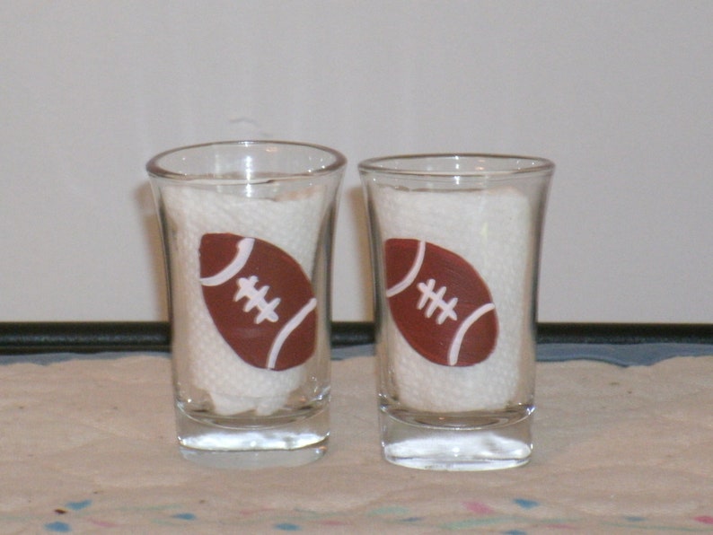 FOOTBALL SHOT GLASSES Set of Four Etsy