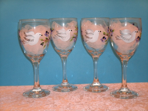 DOVE WINE GLASSES 10 Oz. Set of Four 