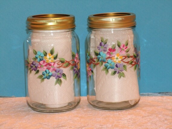 Set of Two Decorative Glass Jars