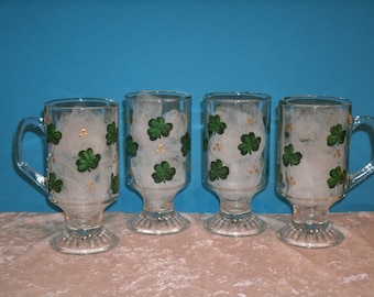SHAMROCK IRISH COFFEE mugs set of four