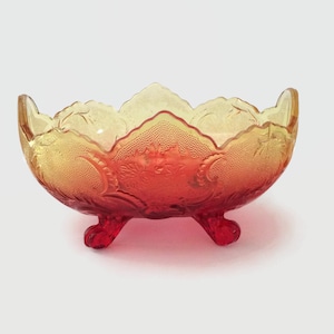 Carnival Glass Bowl Footed Bowl Iridescent Glass Candy dish