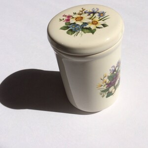 Vintage Bathroom Decor Bath Jar Made in England Vintage Storage Cotton Swab Holder Bathroom ...