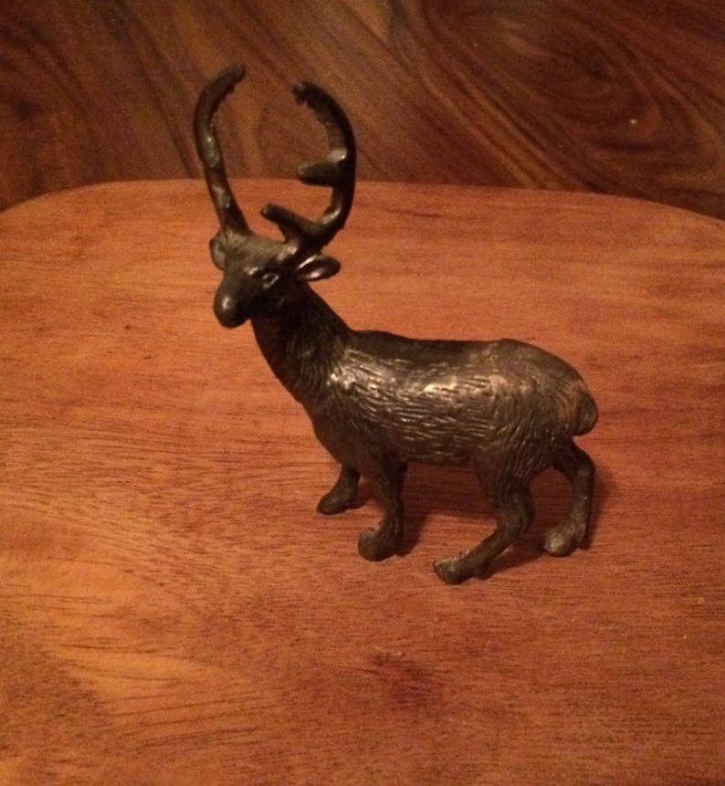 Vintage Solid Brass Christmas Reindeer Brass Deer Christmas Etsy