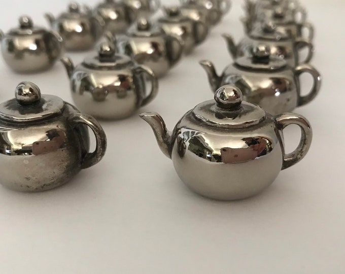 Godinger Silver Plate Teapot Place Card Holders Set of 18 Etsy