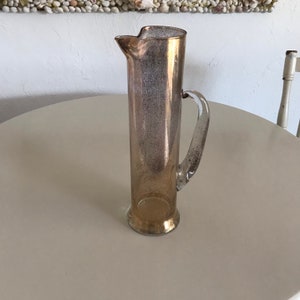 Mid Century Gold Shimmer Empire Martini Pitcher pinched lip spout