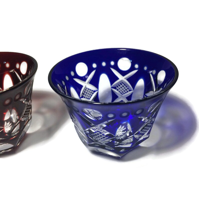 Edo Kiriko Sake Glasses Japanese Glassware Cut Glass Etsy