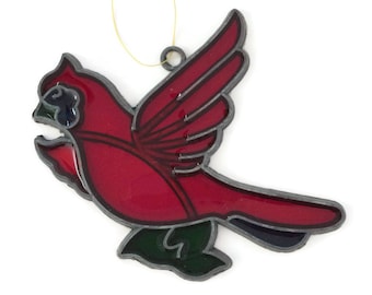 Red Cardinal Stained Glass decoration bird 0rnament