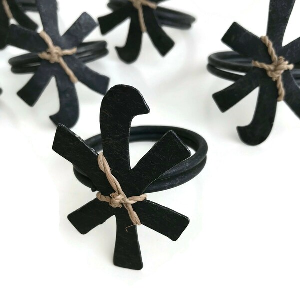 Black Napkin Ring Etsy