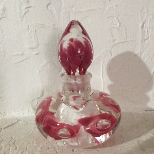 Art Glass Perfume Bottle Signed Etsy