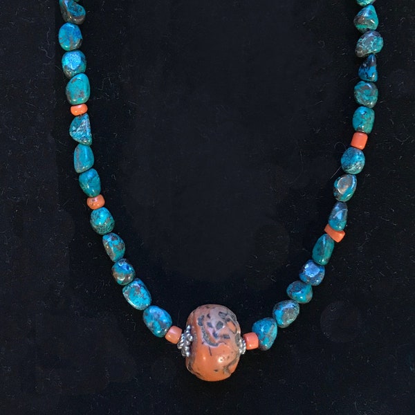 Mosaic Coral & Turquoise Choker