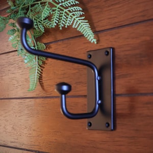 Industrial Wall Hook / Black or Choose from 50 Colors / For Hanging Towels, Keys, Coats, Purses, Jewelry, Bags / Metal Wall Hanger / Modern