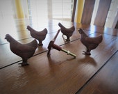 Chicken Knobs Red Hen Drawer Knobs Drawer Pulls Farmhouse Country Decor Shabby Chic Rustic Handles Cupboard Knobs Drawer Handles