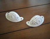 Shabby Chic Dresser Drawer Pull Cast Iron Cabinet Knob Antique White Drawer Handle Antiqued Vintage Retro Farmhouse Style Pick Color