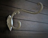 Extra Large Victorian Wall Hook Cast Iron Wall Hook Antique White or Pick Color Coat Hat Dual Hook Planter Hanger Indoor Outdoor