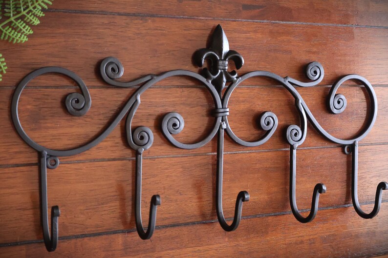 Iron Wall Hook / Black or Pick Your Color / Farmhouse Wall Decor