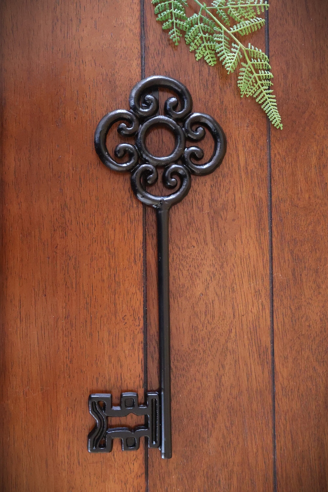 Large Scrolled Skeleton Key Wall Decor / Metal Wall Art / Black or Pick