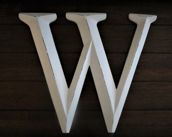Letter W / Pick Your Own Letter / Wall Letter / Antique White or Pick Color / Letter Words Wall Decor/ Mantle Office Nursery Decor Alphabet