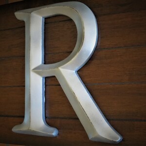 Large 3D Letter R / 12 Inch Wall Letter / Silver or Pick Color / Mantle Shelf Nursery Office Decor / Pick Letter / DIY Initials Quotes image 2