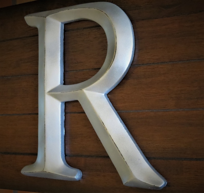Large 3D Letter R / 12 Inch Wall Letter / Silver or Pick Color / Mantle Shelf Nursery Office Decor / Pick Letter / DIY Initials Quotes image 2