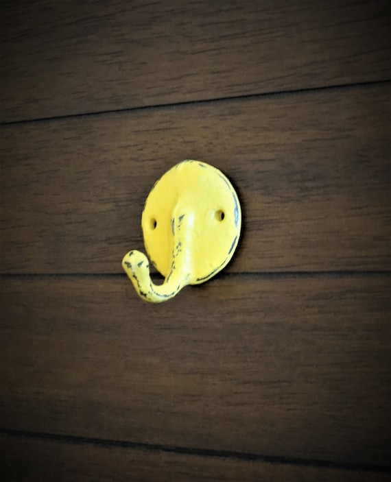 Small Circle Wall Hook / Cast Iron Hanger / Warm Yellow or Pick