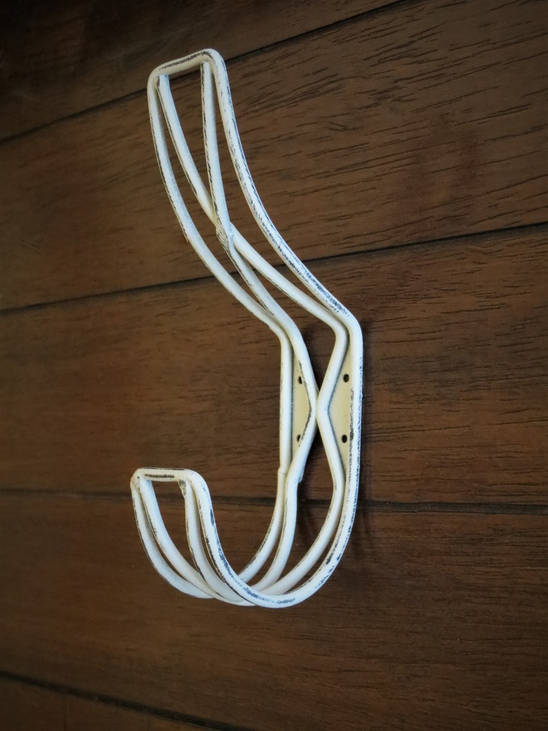 Jewelry Hook Country Vintage Decor Keys Coat Farmhouse Wall Hook Wire Design Antique White or Pick Color Metal Wall Hanger Towel