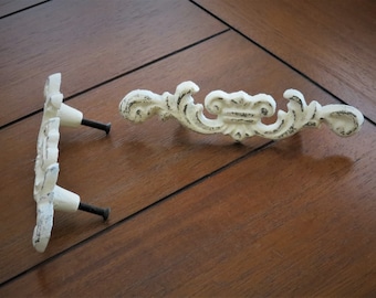 Shabby Chic Schubladengriffe / Kommode Schrank Schreibtischgriffe / Cremeweiß oder Pick Color / Bauernhaus Dekoration / Möbelteile