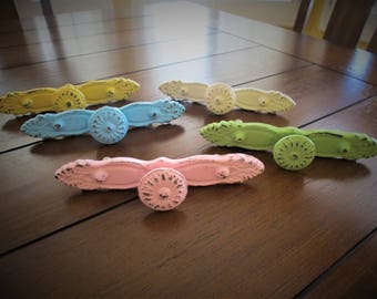Shabby Chic Cast Iron Drawer Pull, Distressed Finish