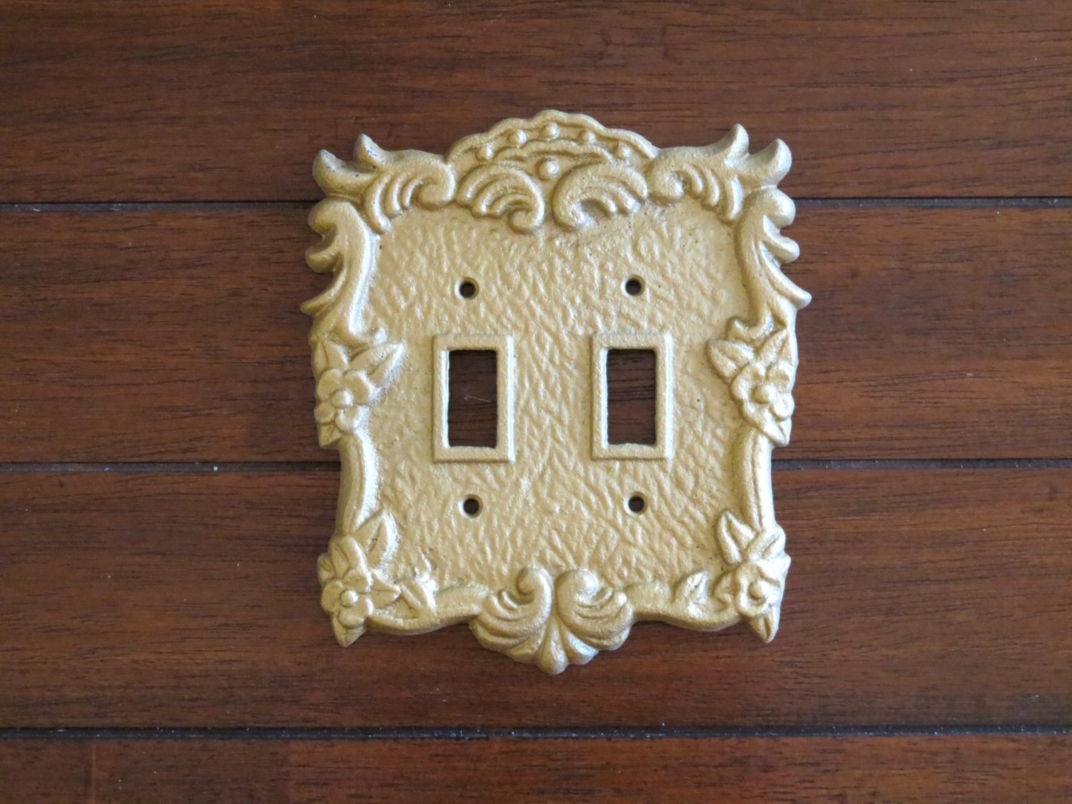 Antique Gold Switch Plate / Double Light Switch Cover / Pick Etsy