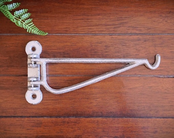 Wall Hook Vintage Style Silver Metal Iron Hanger Garden Wall Mounted Large Projection Hook for Hanging Lamps Wind Chimes Plants Baskets